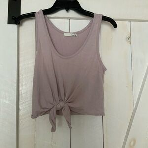 Free People Purple Tie-Front Crop Tank Top